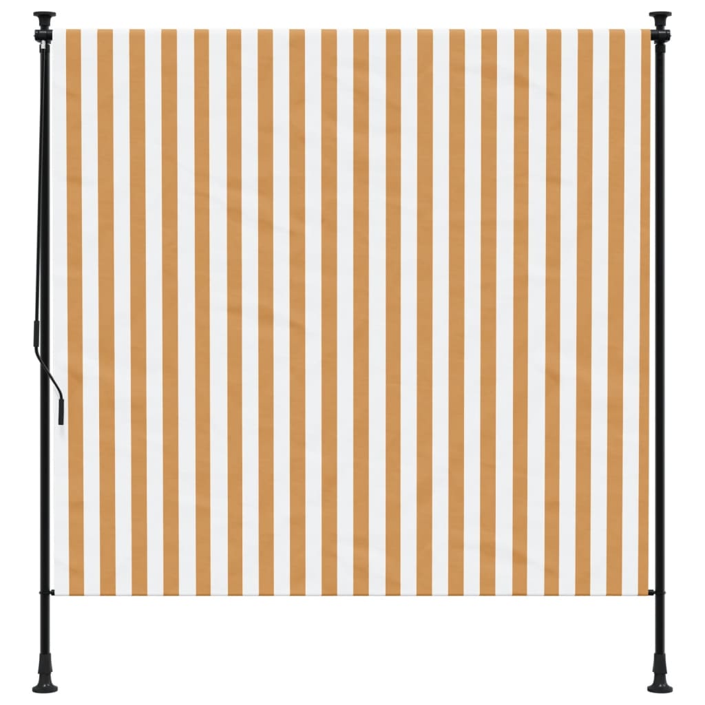 vidaXL Jaluzea rulou de exterior portocaliu/alb 150x270 cm textil/oțel