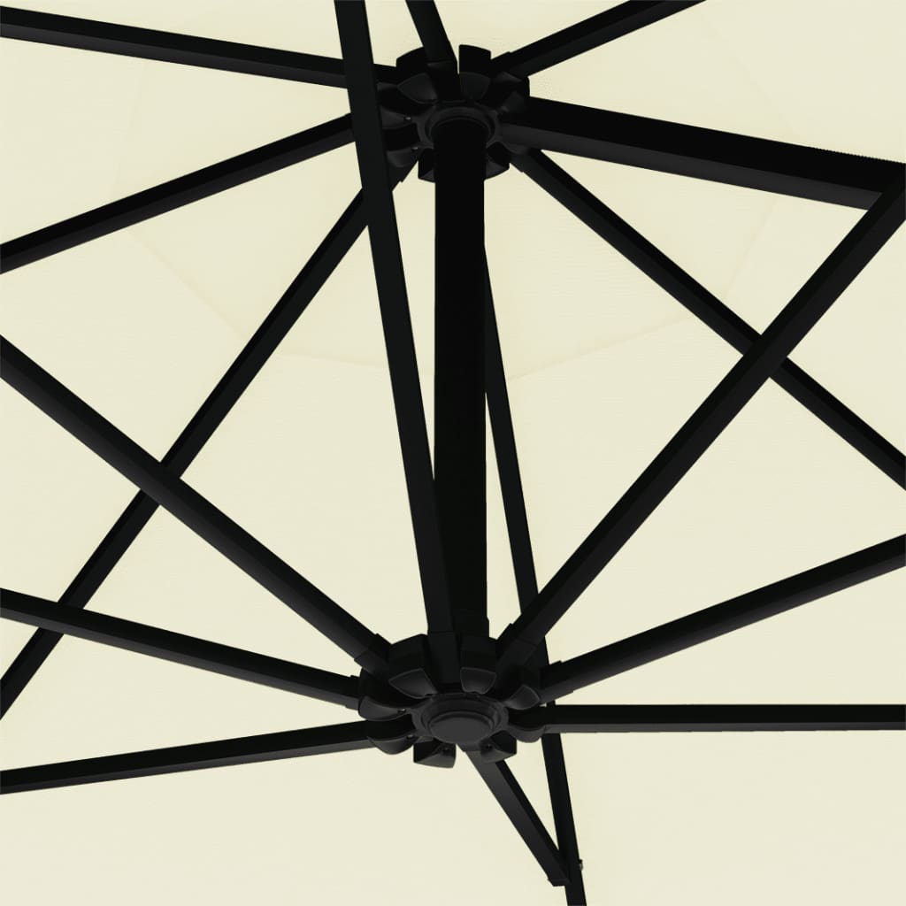 vidaXL Umbrelă soare, montaj pe perete, stâlp metalic, 300 cm, nisipiu