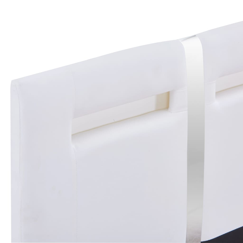 vidaXL Cadru de pat cu LED, alb, 90 x 200 cm, piele artificială