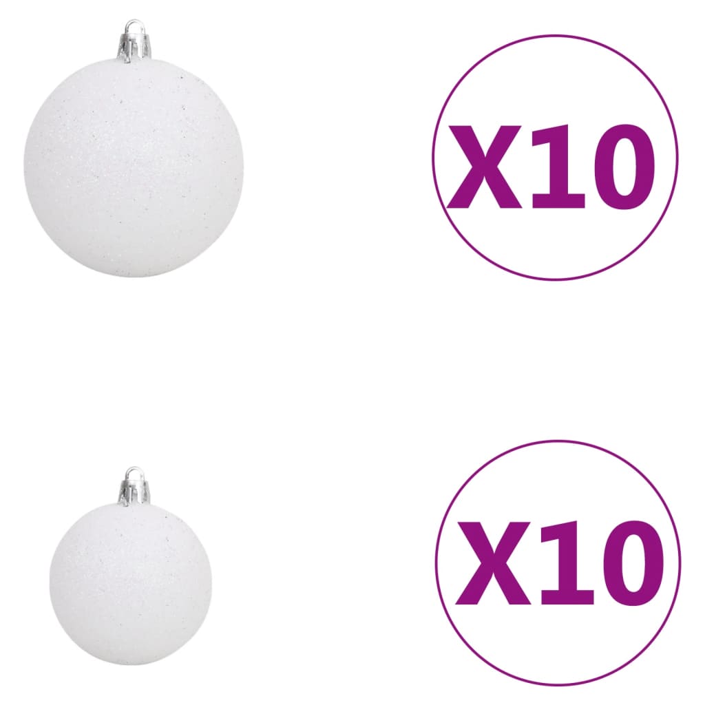 vidaXL Brad de Crăciun subțire 300 LED-uri/set globuri/zăpadă, 270 cm