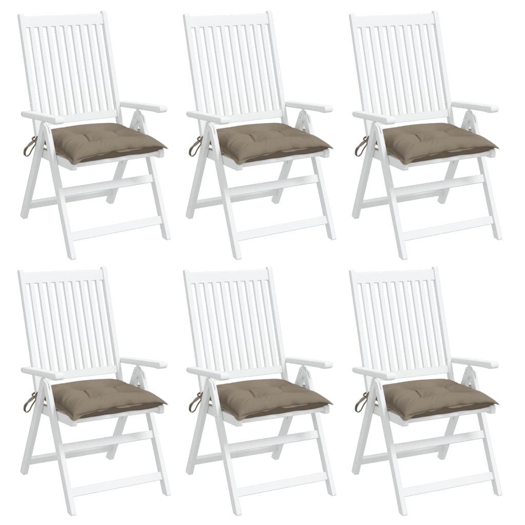 vidaXL Perne de scaun, 6 buc., gri taupe, 40 x 40 x 7 cm, textil
