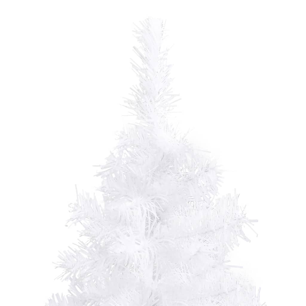 vidaXL Brad Crăciun de colț artificial pre-iluminat, alb, 210 cm, PVC