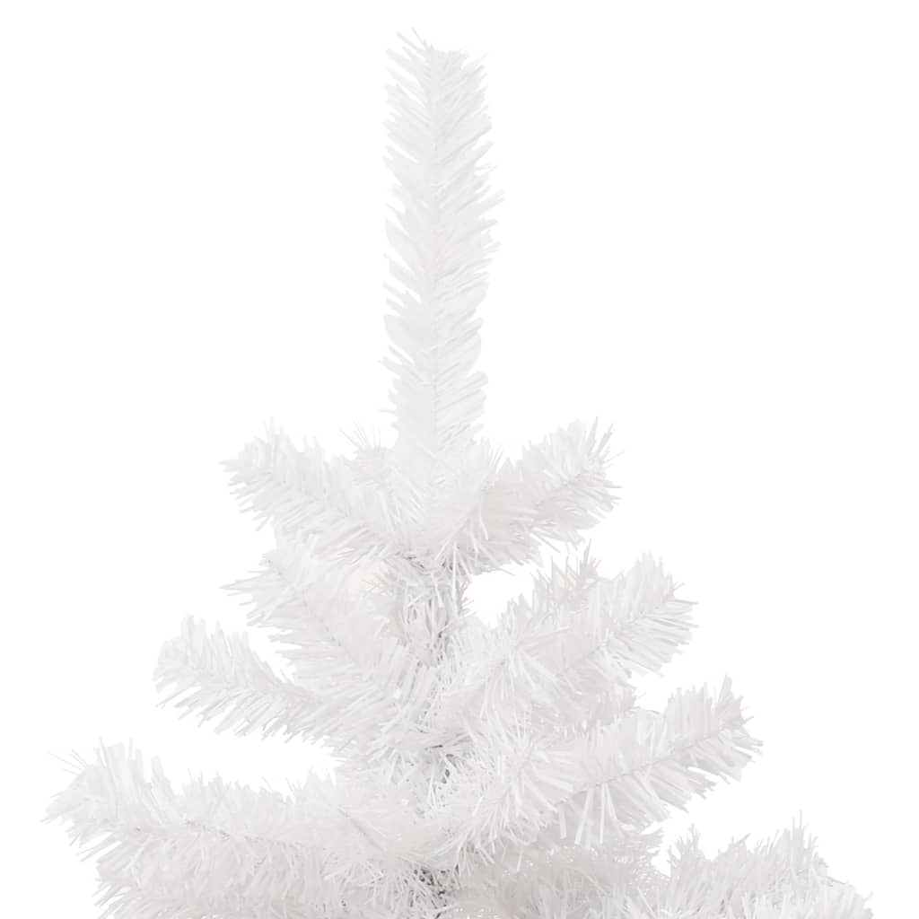 vidaXL Brad Crăciun pre-iluminat ondulat cu suport, alb, 150 cm, PVC