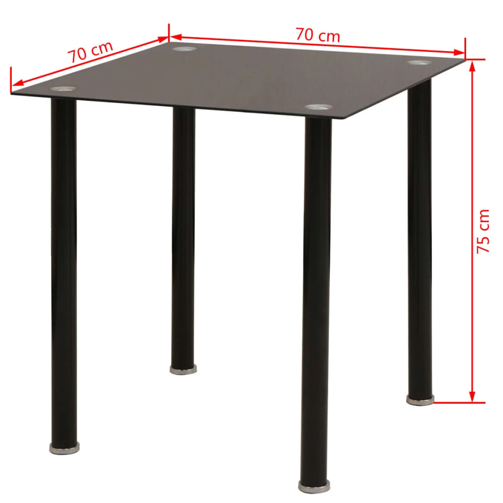 vidaXL Set masă și scaune de bucătărie, negru, 3 piese
