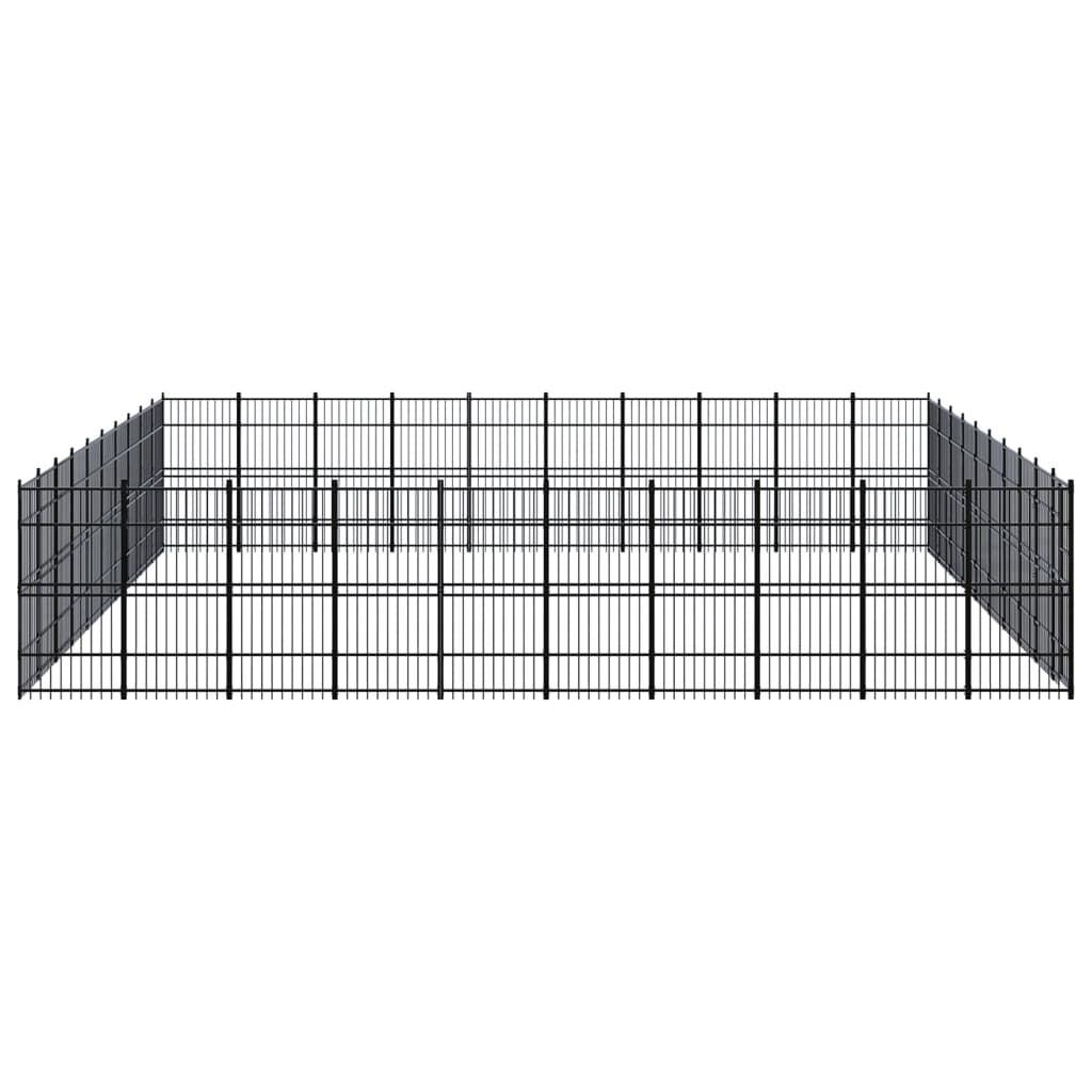 vidaXL Padoc pentru câini de exterior, 92,16 m², oțel