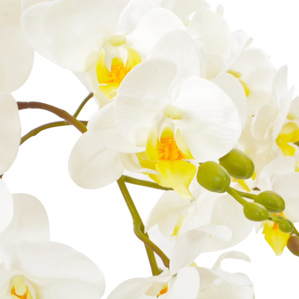 vidaXL Plantă artificială orhidee cu ghiveci, alb, 60 cm