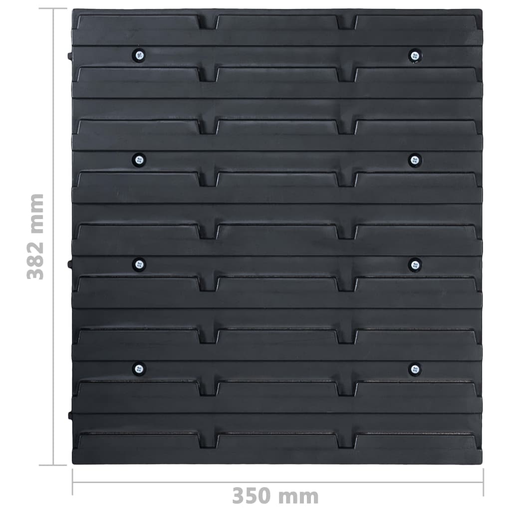 vidaXL Set cutii depozitare 128 piese, panouri perete, albastru&negru