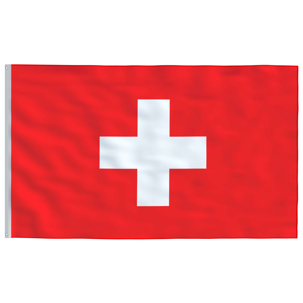 vidaXL Steag Elveția și stâlp din aluminiu, 6 m
