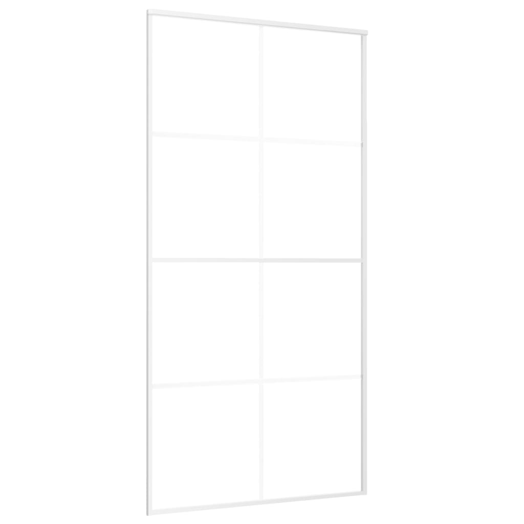 vidaXL Ușă glisantă, alb, 102,5x205 cm, sticlă mată ESG și aluminiu