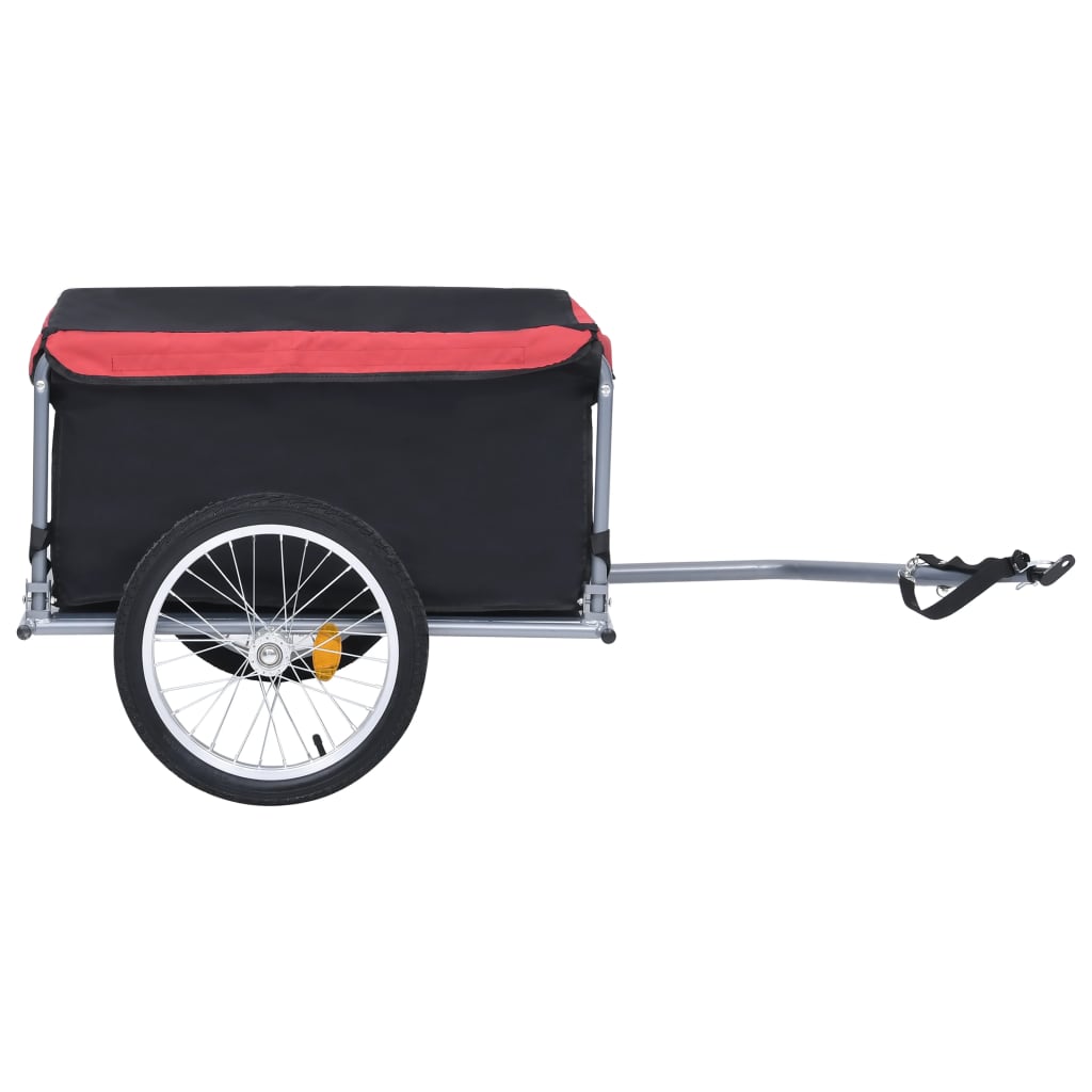 vidaXL Remorcă pentru bicicletă, negru și roșu, 65 kg
