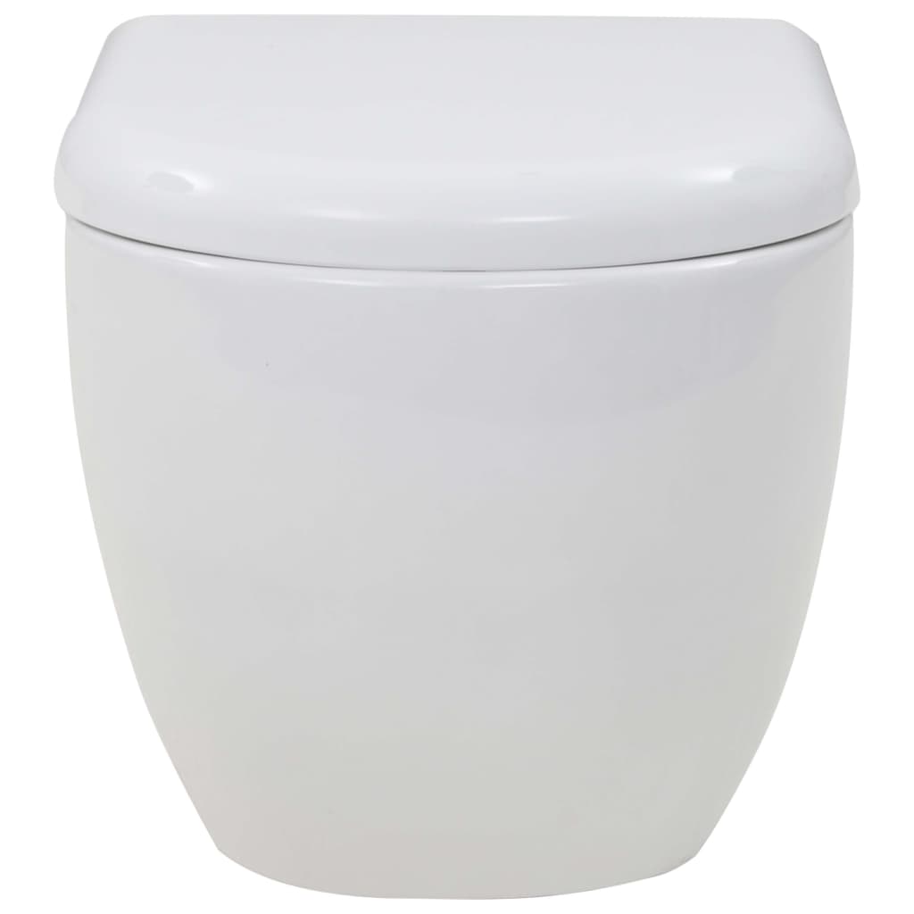 vidaXL Toaletă cu montare pe perete, ceramică, alb