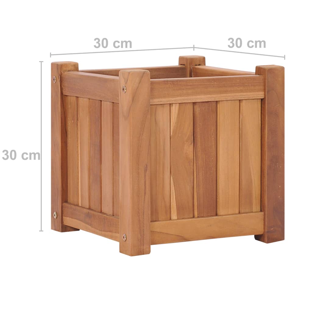 vidaXL Strat înălțat, 30 x 30 x 30 cm, lemn masiv de tec