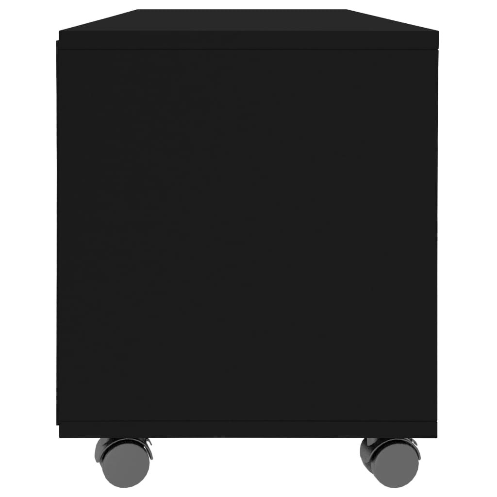 vidaXL Comodă TV cu rotile, negru, 90x35x35, PAL