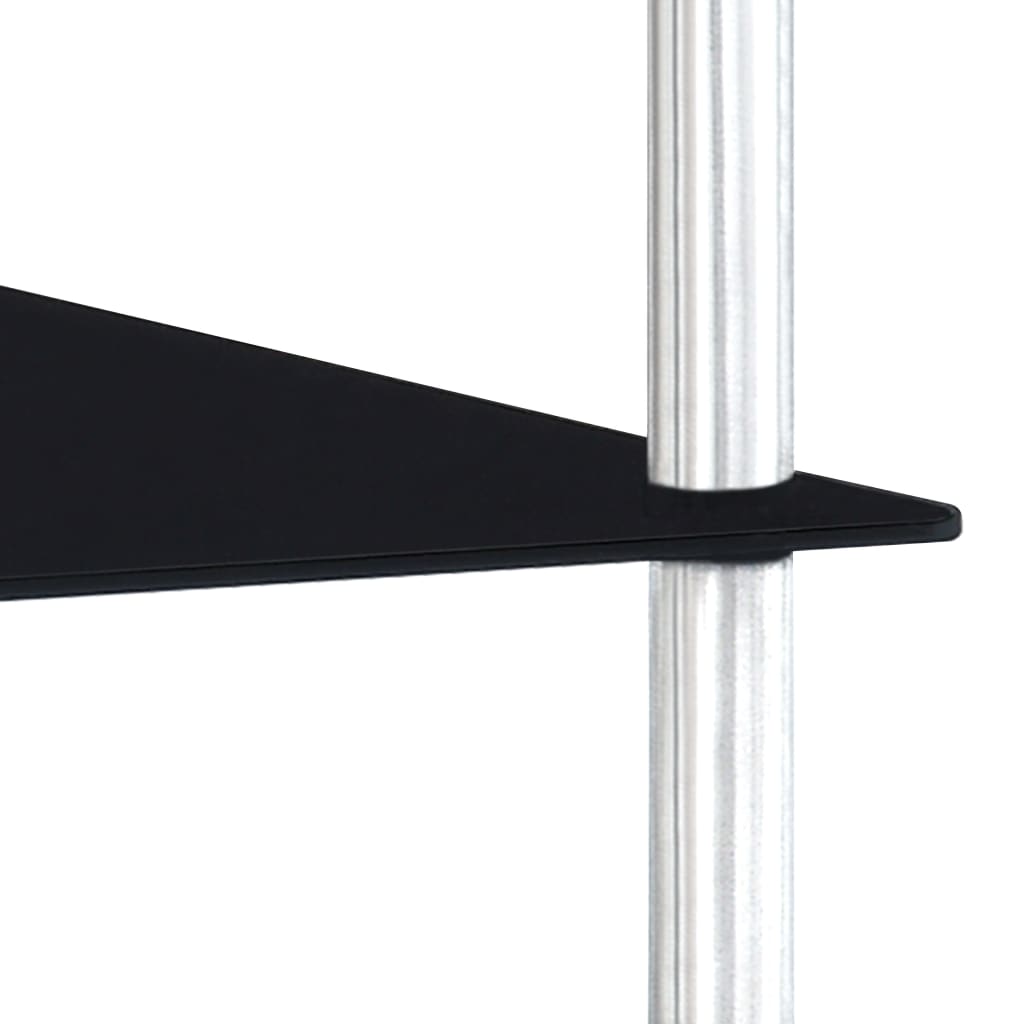 vidaXL Raft cu 4 niveluri, negru, 40 x 40 x 100 cm, sticlă securizată