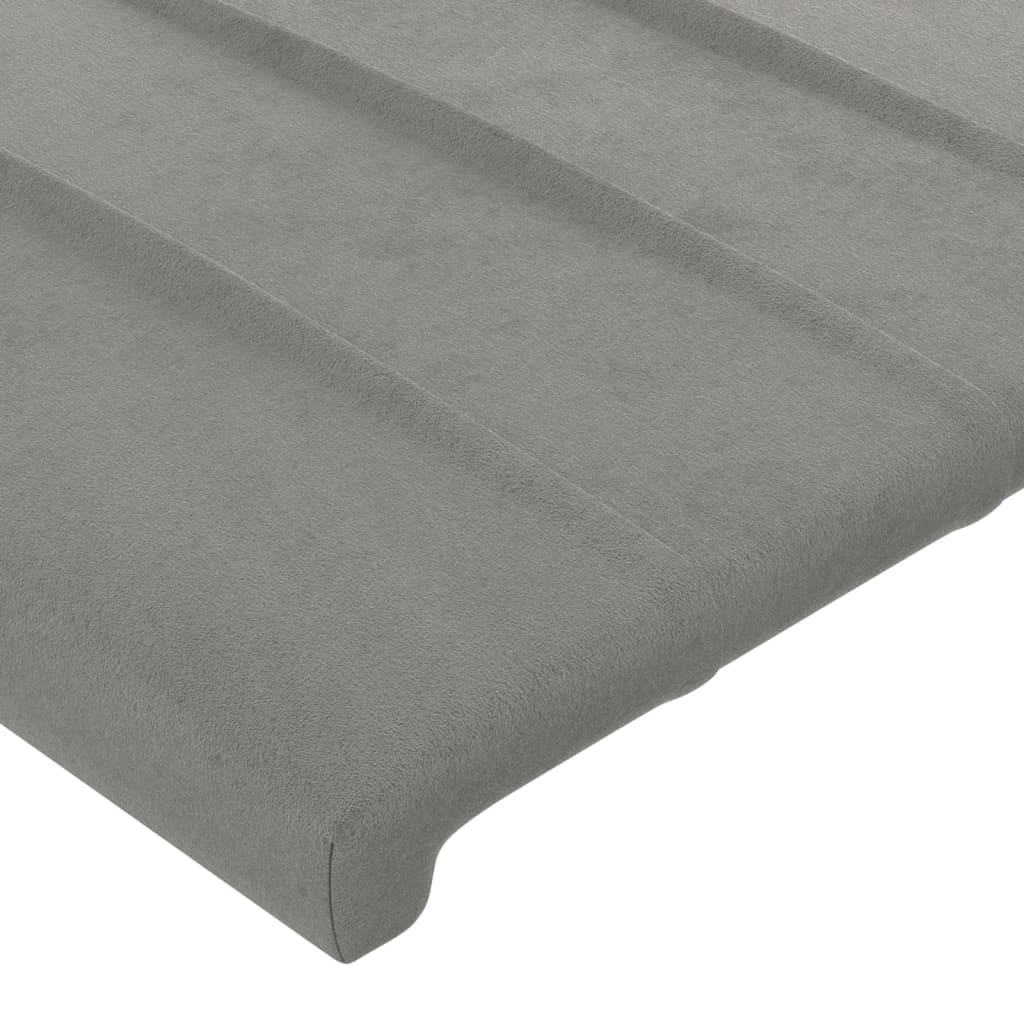 vidaXL Tăblie de pat cu aripioare gri deschis 83x16x118/128 cm catifea