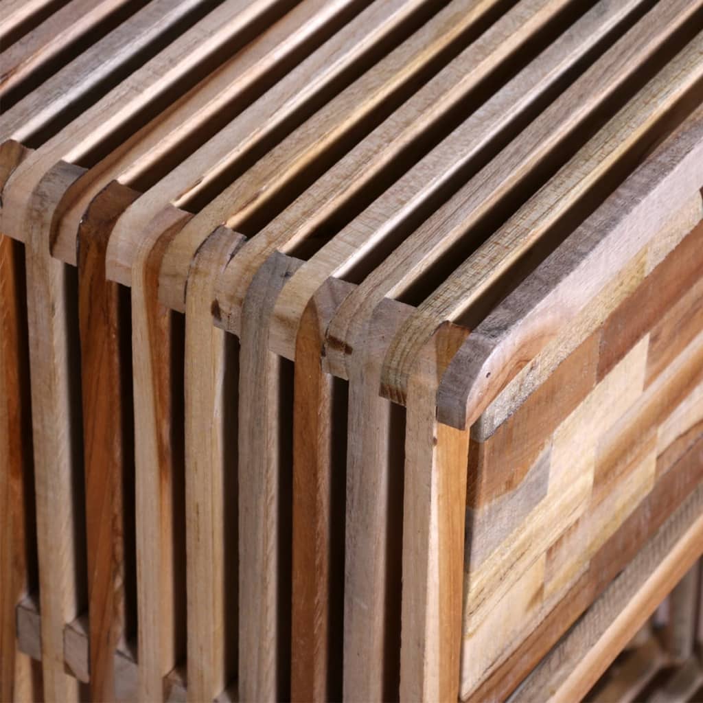 vidaXL Noptieră cu sertar, lemn de tec reciclat
