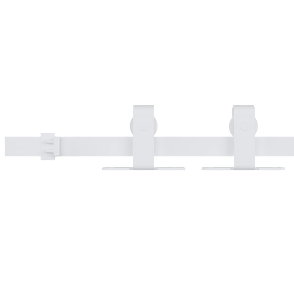 vidaXL Set glisare mini ușă pentru dulap, alb, oțel carbon, 200 cm