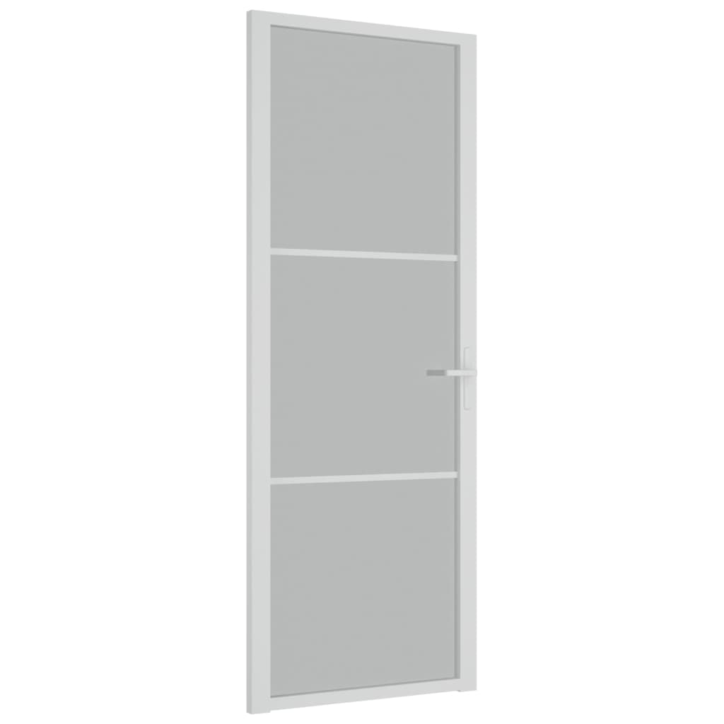 vidaXL Ușă de interior, 76x201,5 cm, alb, sticlă mată și aluminiu