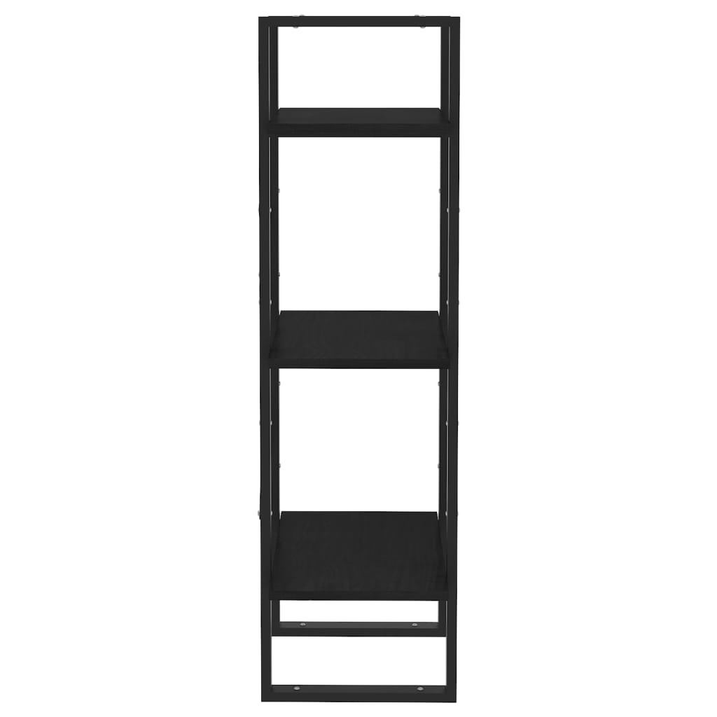 vidaXL Bibliotecă cu 3 rafturi, negru, 40x30x105 cm, lemn masiv de pin