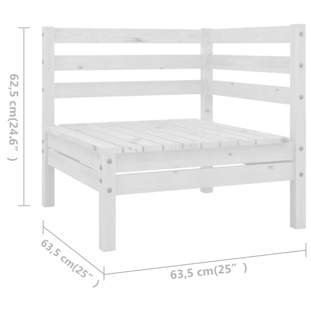 vidaXL Set mobilier de grădină, 8 piese, alb, lemn masiv de pin