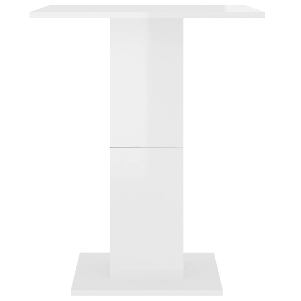 vidaXL Masă de bistro, alb extralucios, 60 x 60 x 75 cm, PAL