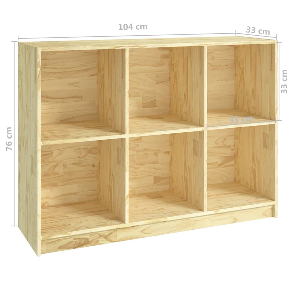 vidaXL Bibliotecă, 104x33x76 cm, lemn masiv de pin