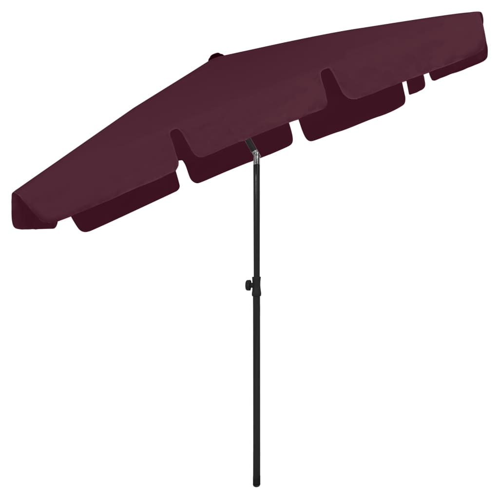 vidaXL Umbrelă de plajă, roșu bordo, 200x125 cm