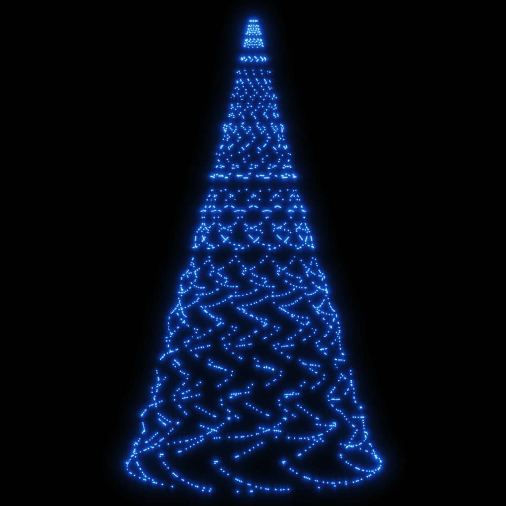 vidaXL Brad de Crăciun pe catarg, 1400 LED-uri, albastru, 500 cm