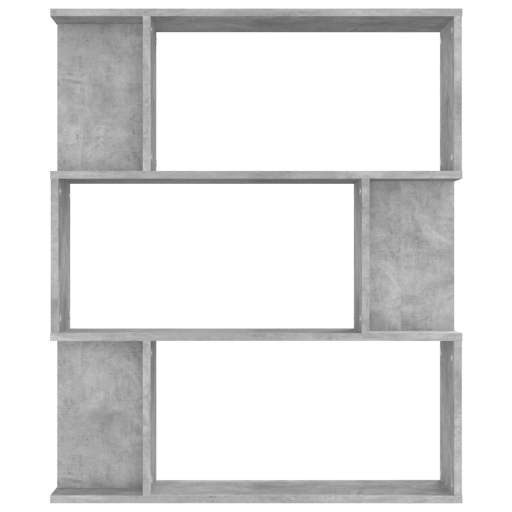 vidaXL Bibliotecă/Separator cameră, gri beton, 80 x 24 x 96 cm, PAL