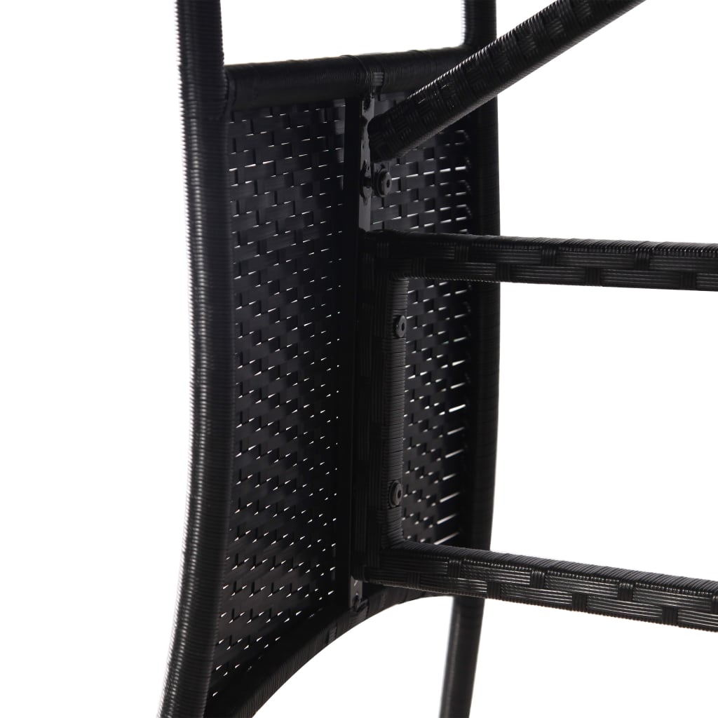 vidaXL Set de masă și scaune de exterior, 9 piese, negru, poliratan