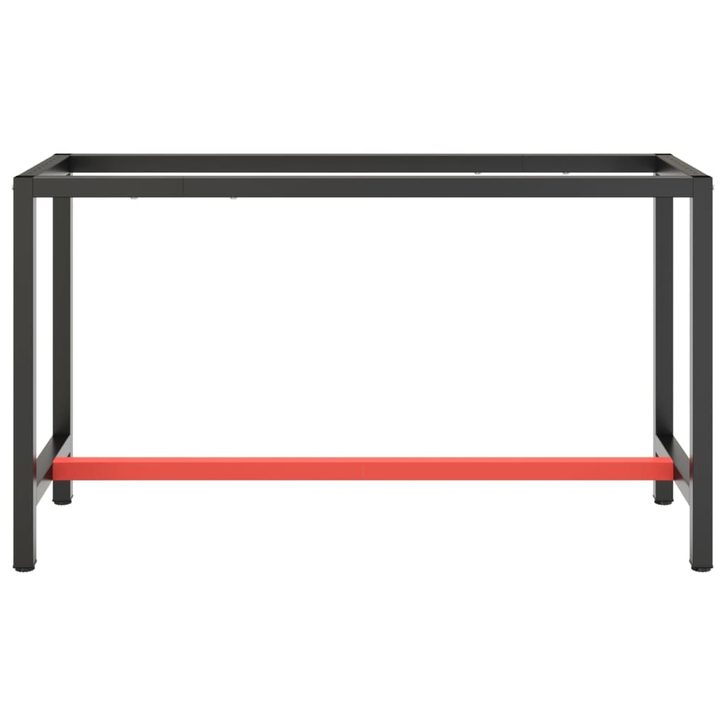 vidaXL Cadru banc de lucru, negru mat/roșu mat, 140x50x79 cm, metal