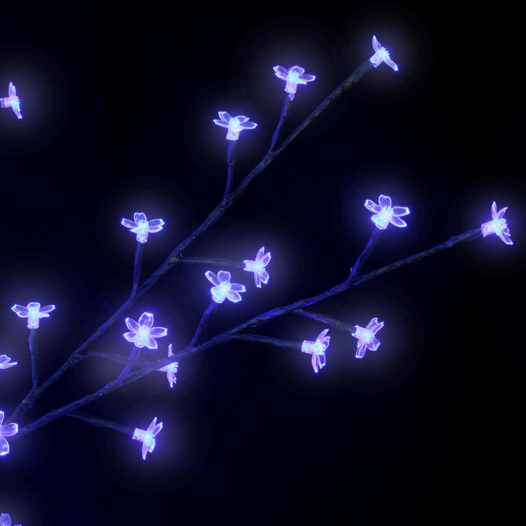 vidaXL Pom Crăciun 220 LED-uri lumină albastră, flori de cireș, 220 cm