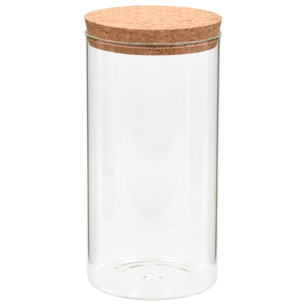 vidaXL Borcane din sticlă depozitare, capac de plută, 6 buc., 1100 ml