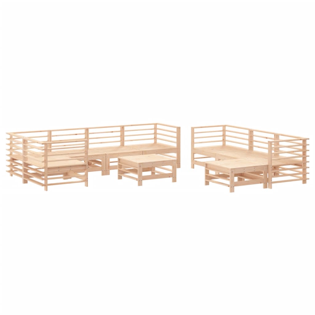 vidaXL Set mobilier de grădină cu perne, 10 piese, lemn masiv