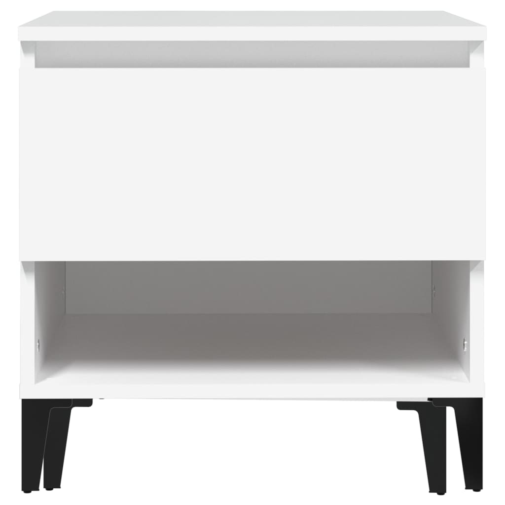 vidaXL Masă laterală, alb, 50x46x50 cm, lemn compozit