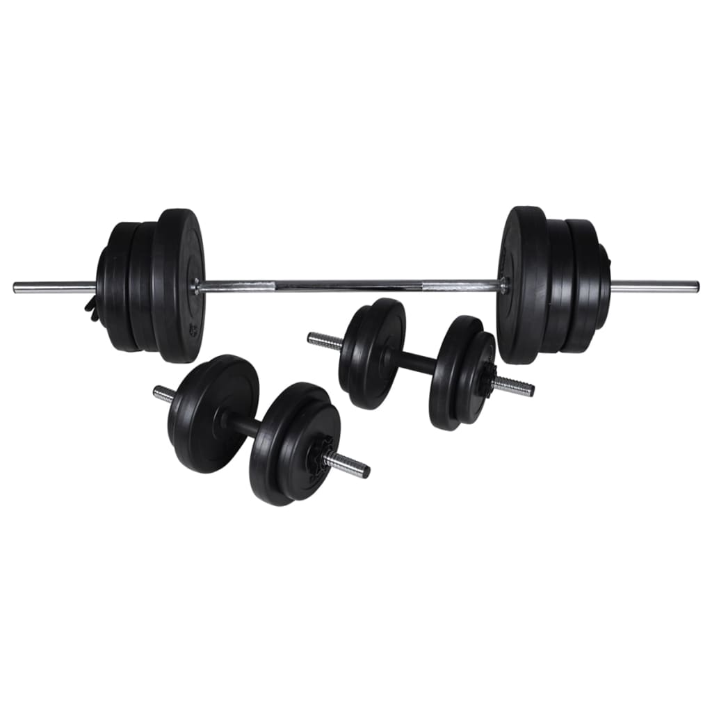 vidaXL Bancă de antrenament cu set de haltere și gantere, 60,5 kg