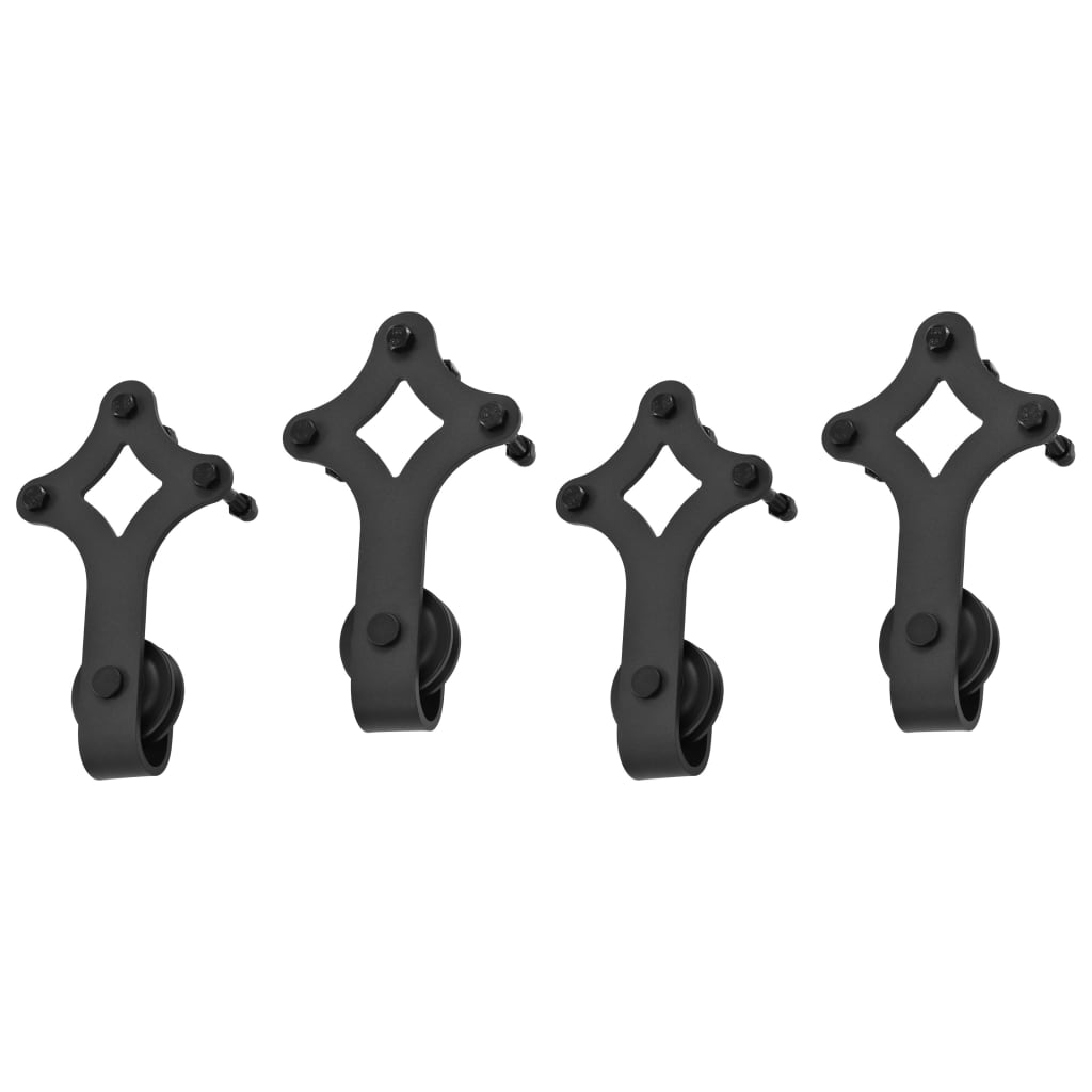 vidaXL Seturi feronerie uși glisante, 2 buc., negru, 183 cm, oțel