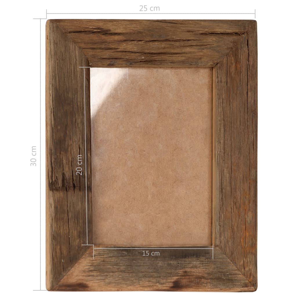 vidaXL Rame foto, 2 buc., 25 x 30 cm, lemn masiv reciclat și sticlă