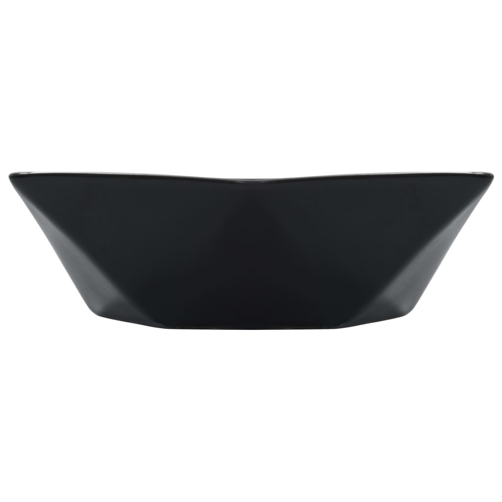 vidaXL Chiuvetă de baie, negru, 41 x 36,5 x 12 cm, ceramică