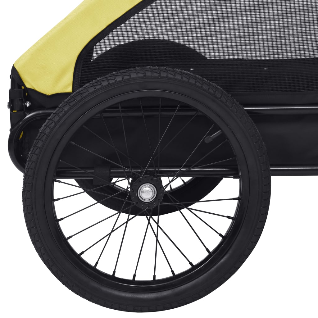 vidaXL Remorcă de bicicletă pentru animale de companie, galben & negru