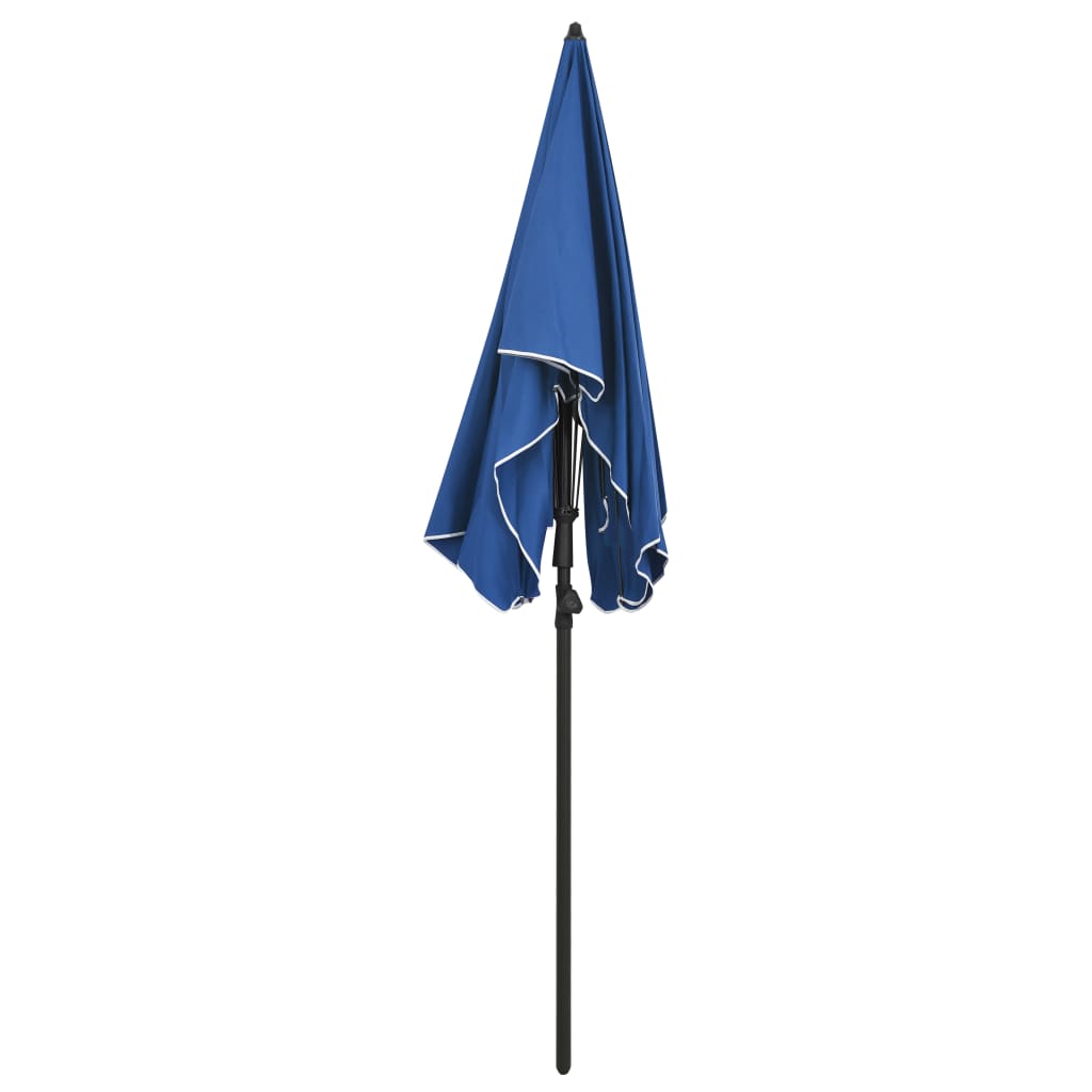 vidaXL Umbrelă de grădină cu stâlp, albastru azuriu, 200x130 cm