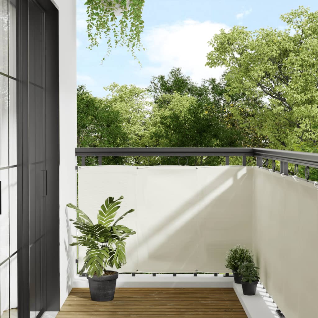 vidaXL Paravan de balcon, crem, 90x1000 cm, 100% poliester oxford