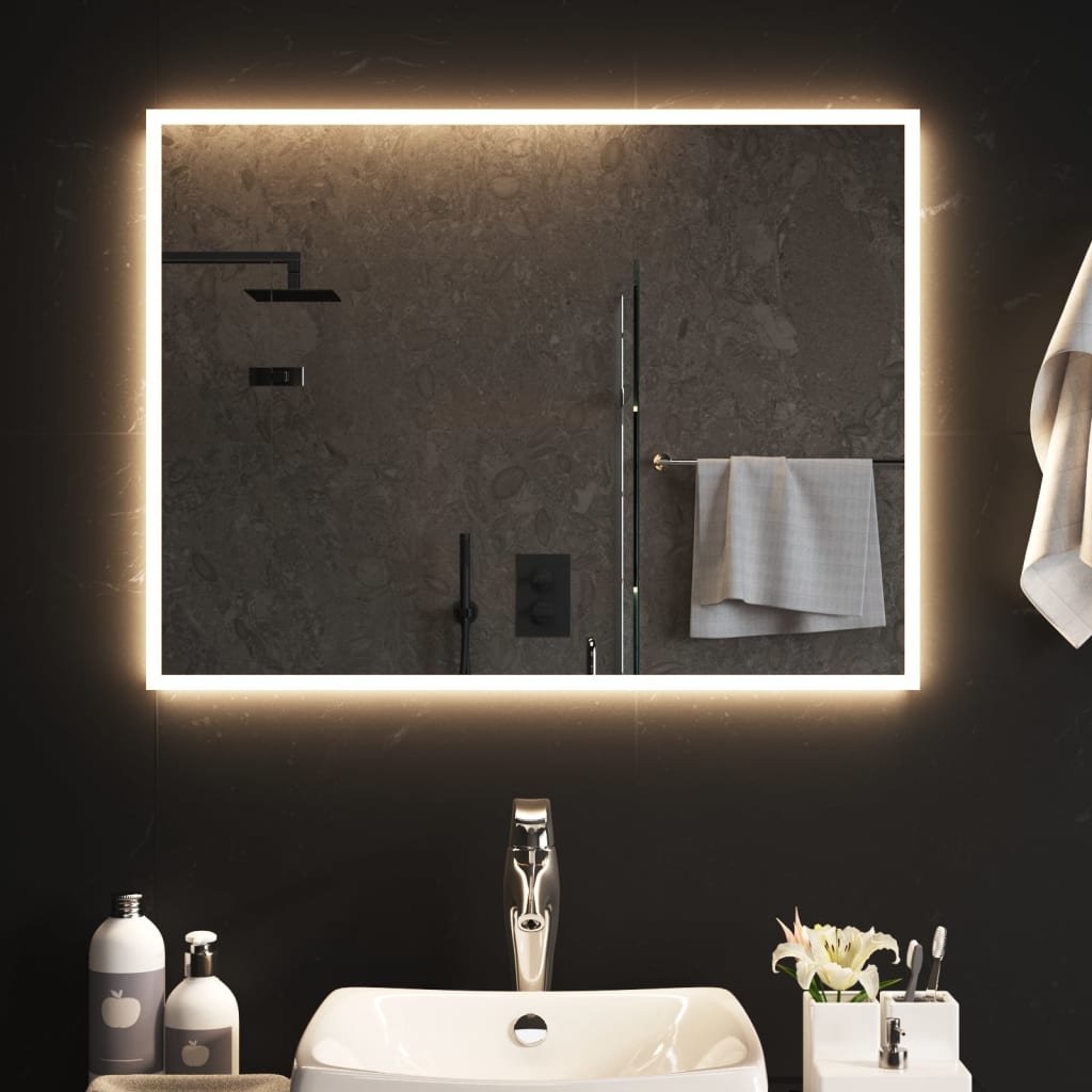 vidaXL Oglindă de baie cu LED, 80x60 cm