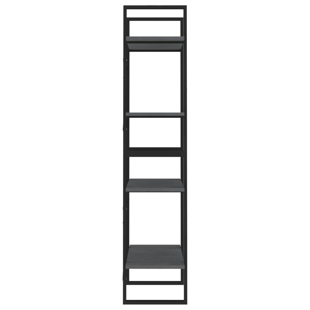 vidaXL Bibliotecă cu 4 rafturi, gri, 60x30x140 cm, lemn masiv de pin