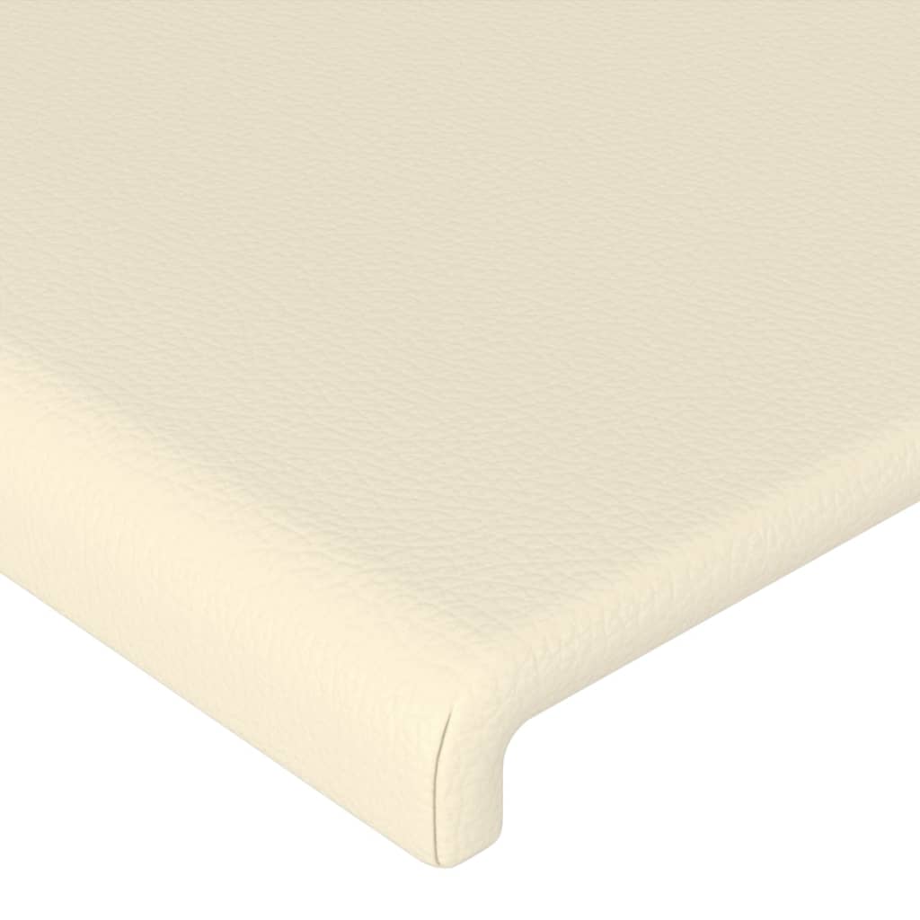 vidaXL Tăblii de pat, 2 buc., crem, 80x5x78/88 cm, piele ecologică