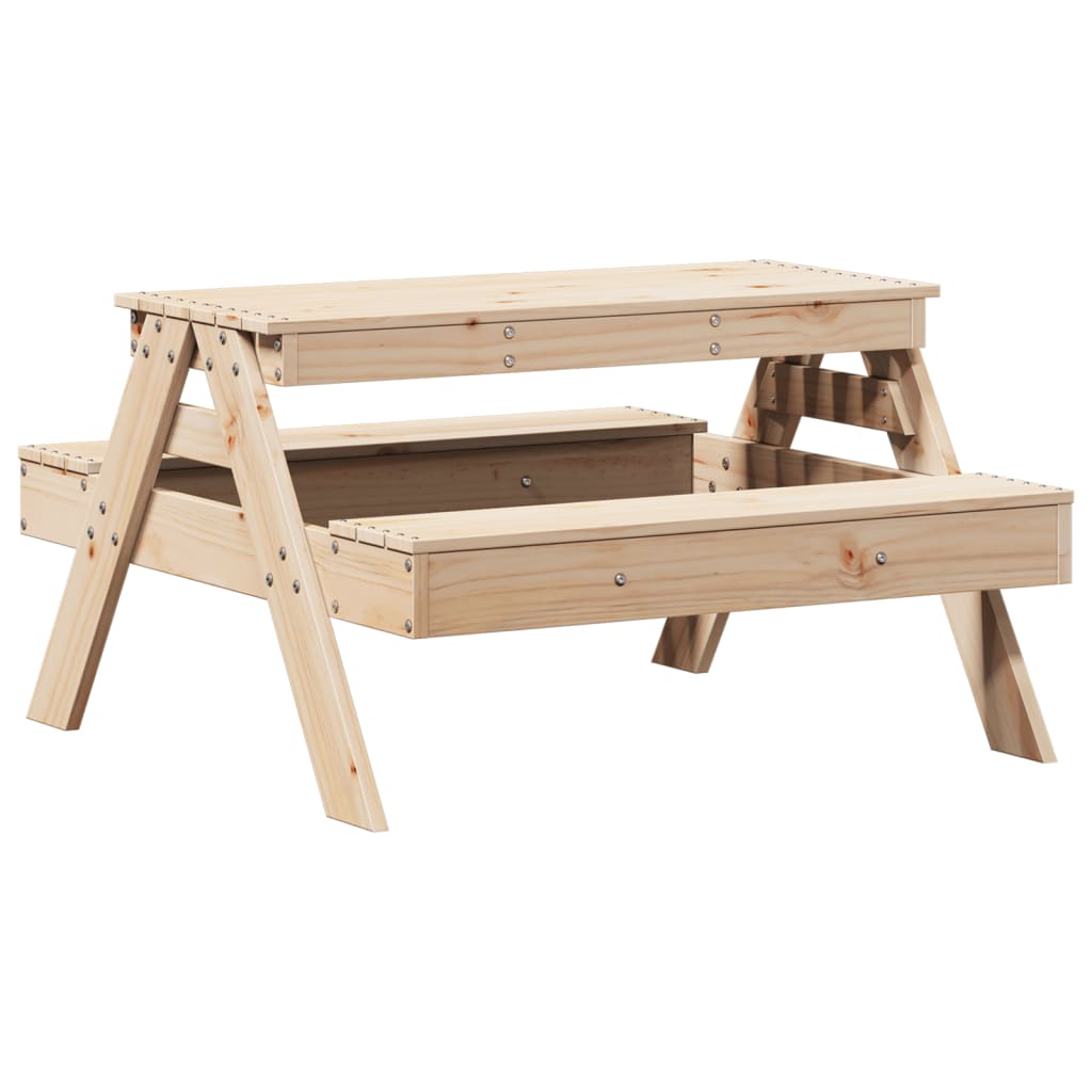 vidaXL Masă de picnic pentru copii, 88x97x52 cm, lemn masiv de pin