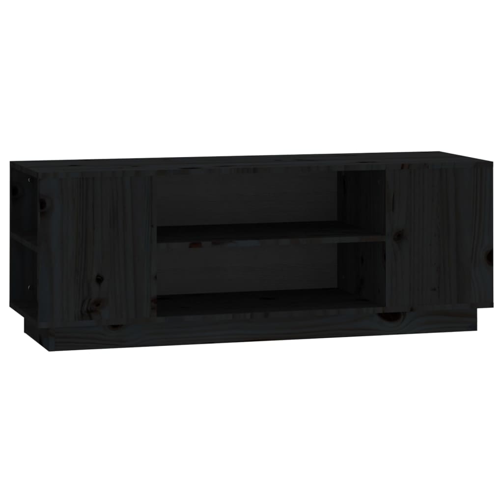 vidaXL Comodă TV, negru, 110x35x40,5 cm, lemn masiv de pin