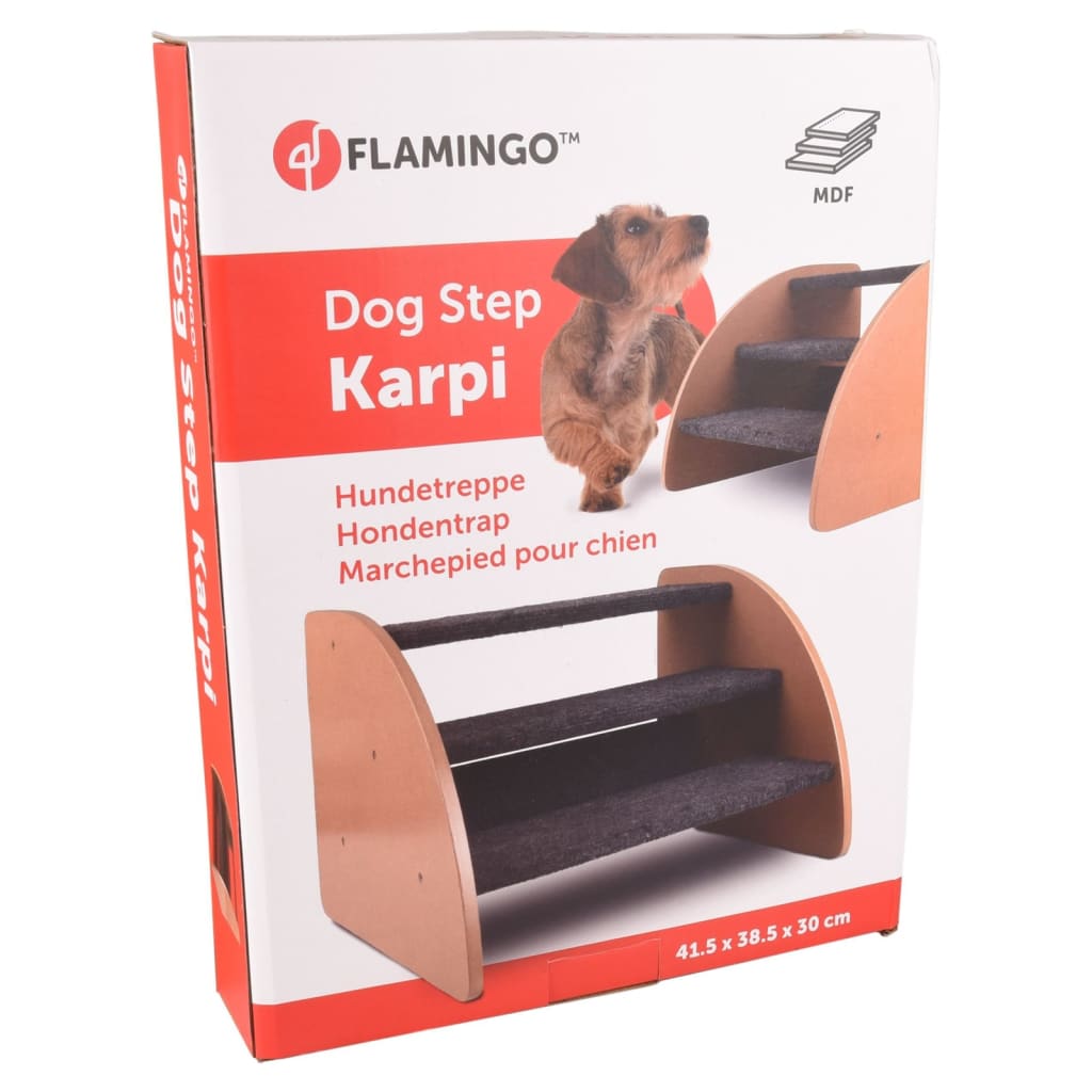 FLAMINGO Treaptă pentru câini Karpi, gri, 41,5x38,5x30 cm