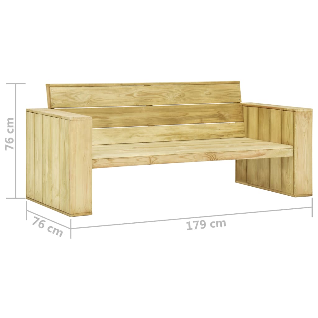vidaXL Set mobilier de grădină cu perne, 2 piese, lemn de pin tratat