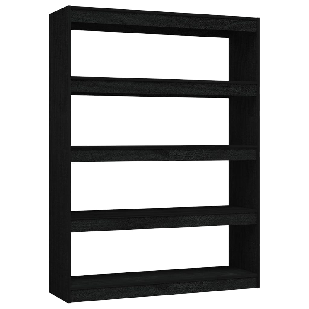 vidaXL Bibliotecă/Separator cameră negru 100x30x135,5 cm lemn de pin
